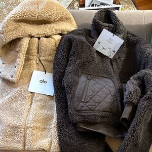 ALO Yoga Tan and Brown Puffer Jackets each sold separately. Two total -